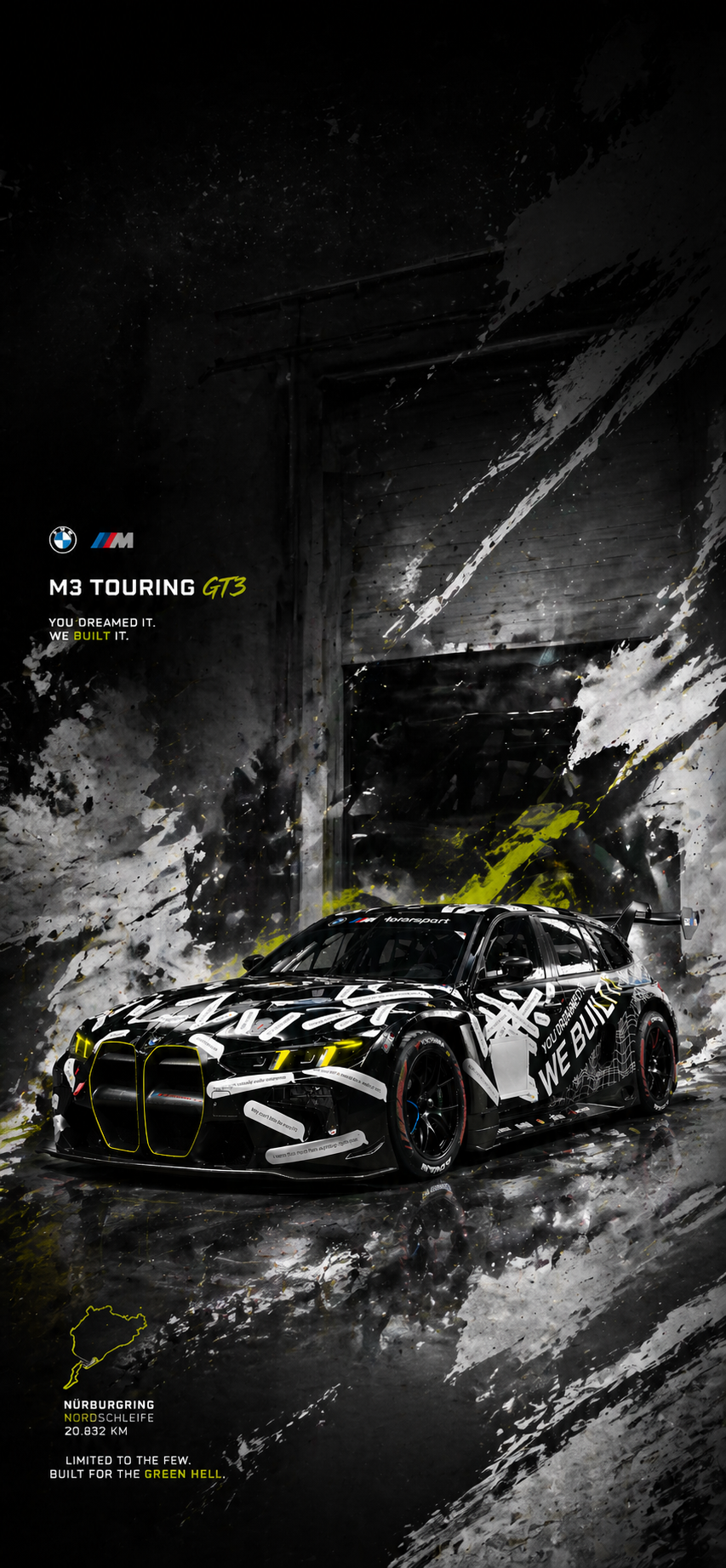 Vertical BMW M3 Touring 24H phone wallpaper poster